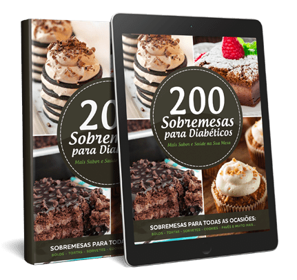 Capa e Tablet com a capa do Ebook 200 Receitas para Diabéticos