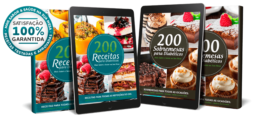 2 Capas e 2 Tablets do Ebook 200 Receitas para Diabéticos